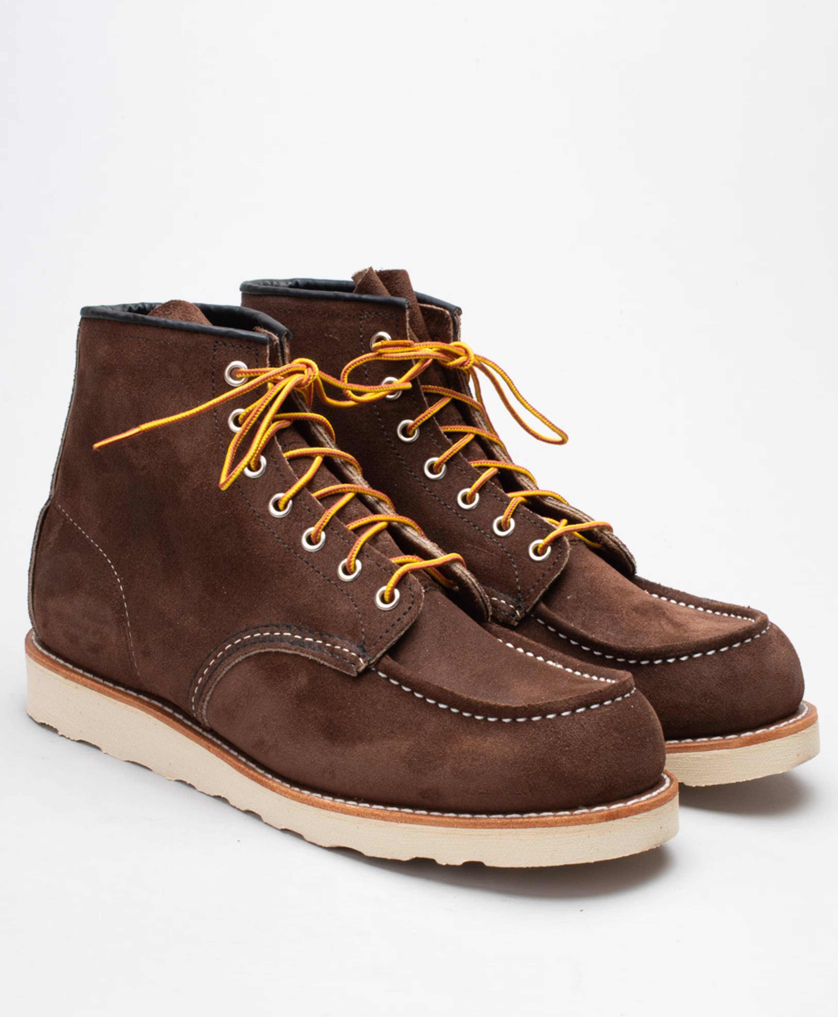 Red Wing Classic Work Moc Toe Chocolate Rough-Out Suede