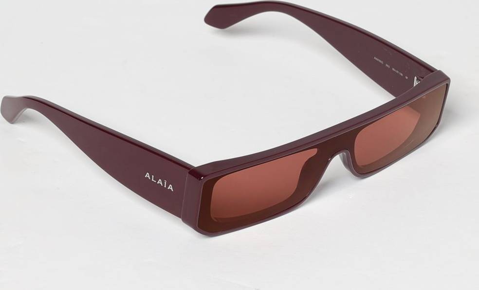 Alaïa Rectangular Acetate Sunglasses Lettering Logo - Brown
