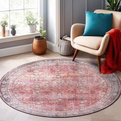 World Rug Gallery Vintage Inspired Machine Red
