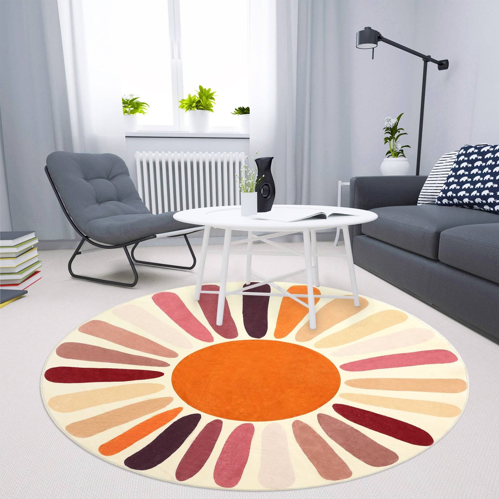 Round area rugs Garvee Round Area Rug 3 Ft
