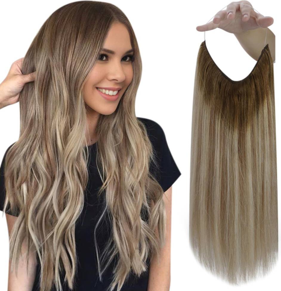 Fshine Invisible Wire Hair Extensions 18 Inch 80 G