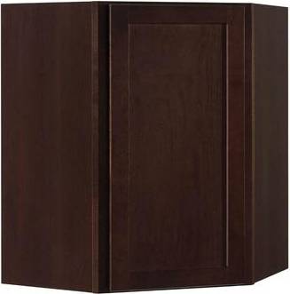 Corner kitchen cabinet Hampton Bay Shaker Diagonal Corner Wall Kitchen Cabinet - Java