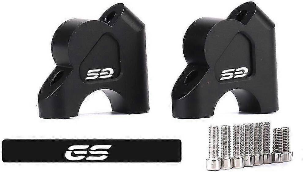 Kikidex Motorcycle Handlebar Rise Riser Bar Mount Handle BMW R1200GS R1250GS LC ADV Aluminum - GS Black