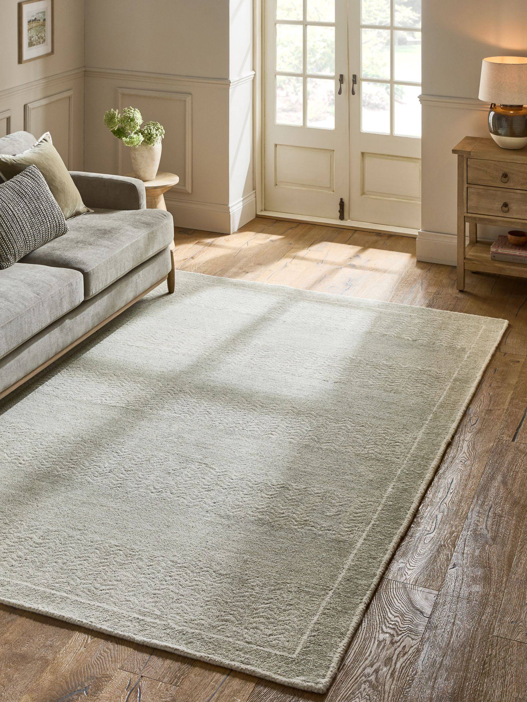 NEXT Sage Modern Country Wool Rug