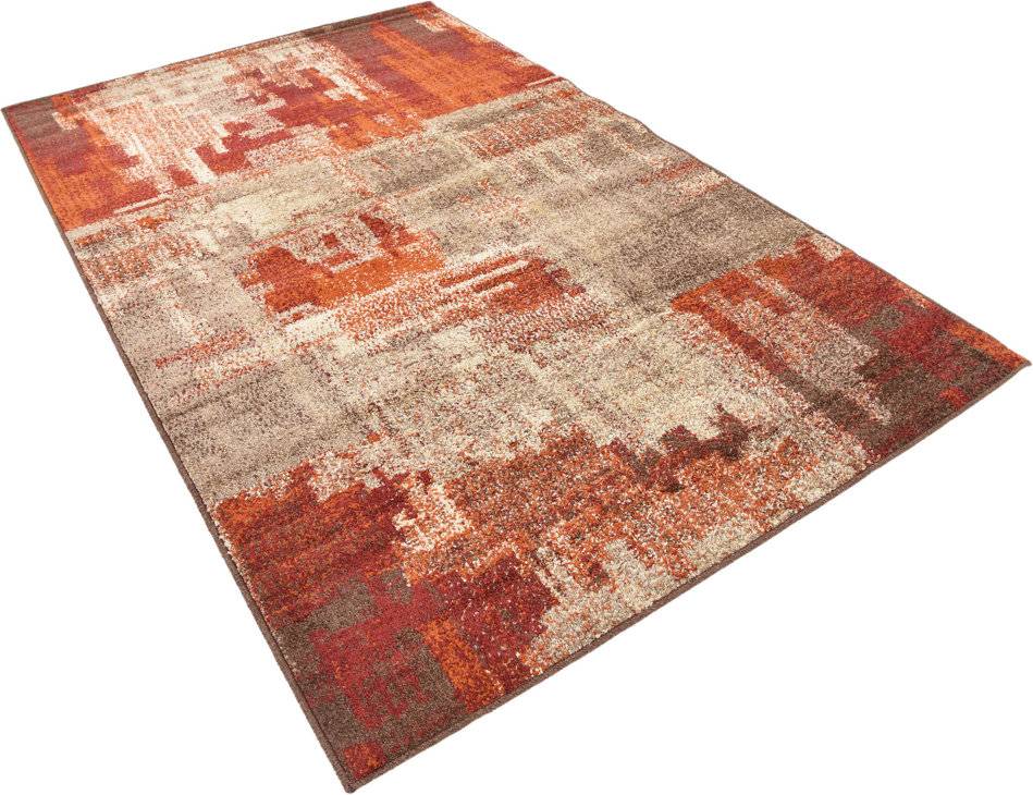 Blue Elephant Abstract Area Rug Orange cm