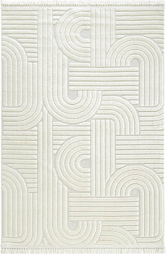 Ebern Designs Roghieh Geometric Machine Area Rug Beige