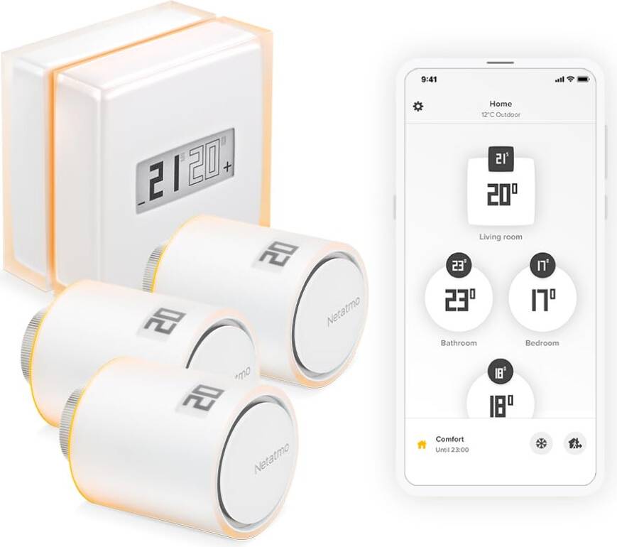 Smart thermostat Netatmo Pack Smart Thermostat 3 Intelligent Radiator Valve