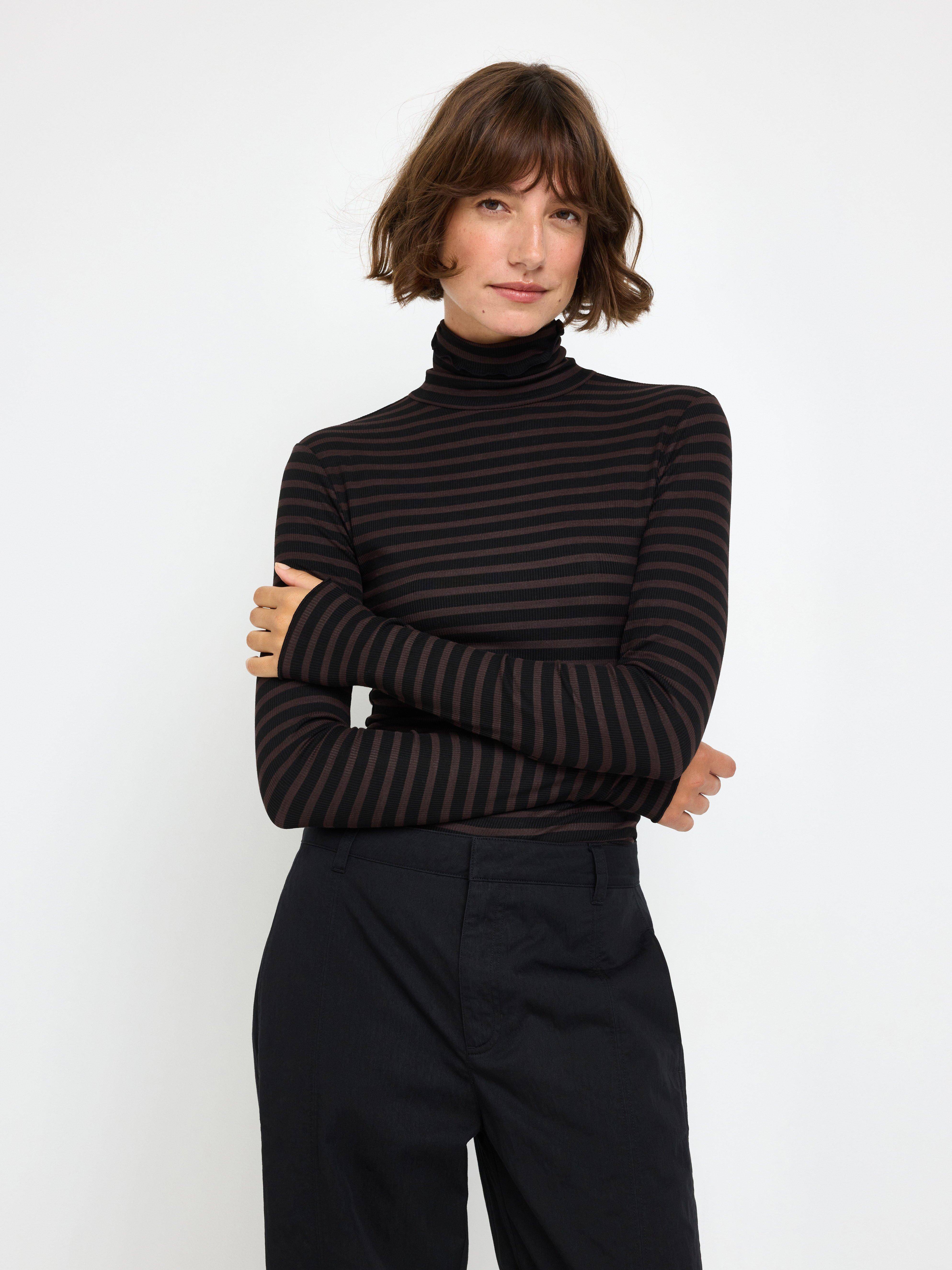 Lindex Ribbad Topp Med Polokrage