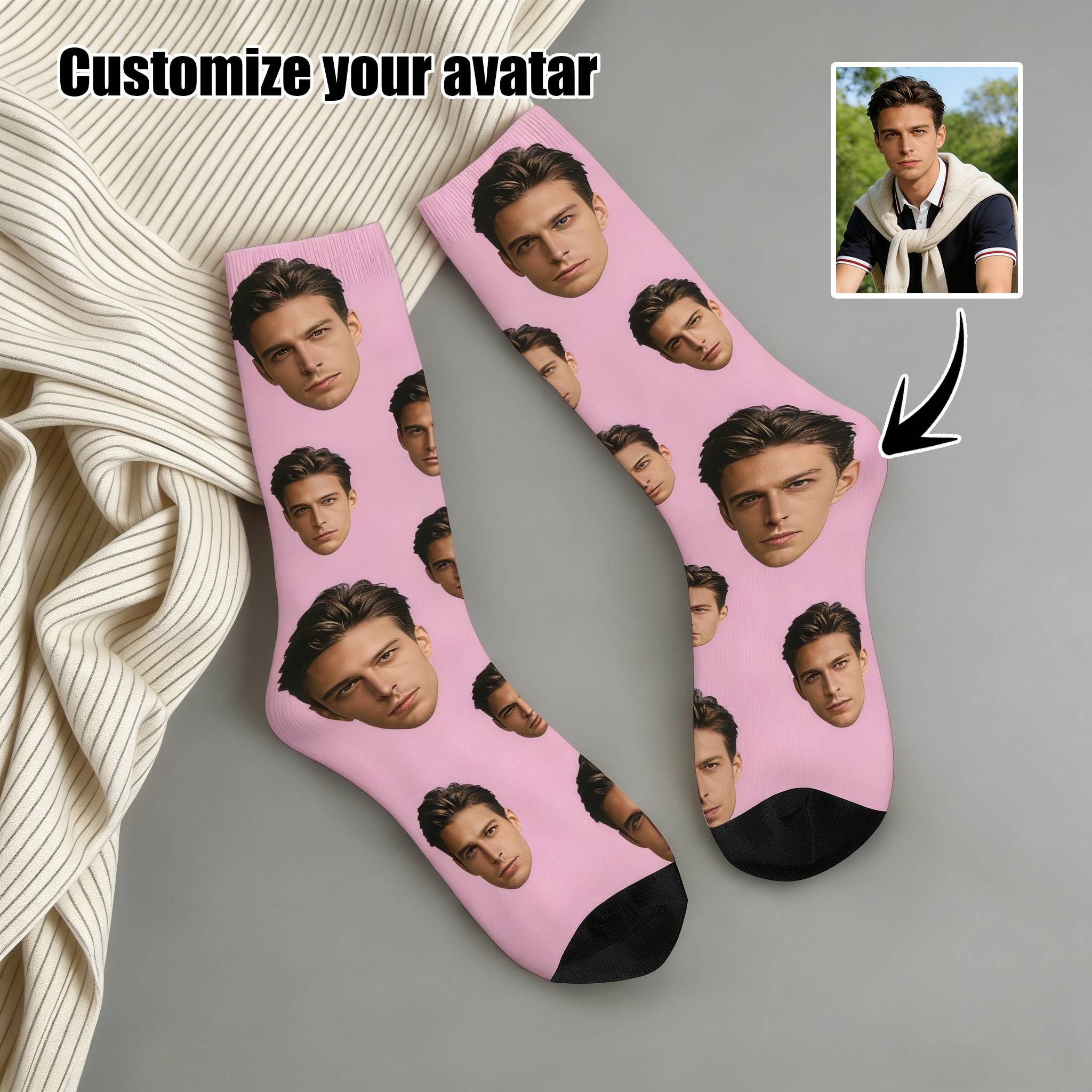 Custom Avatar Photo Socks Picture