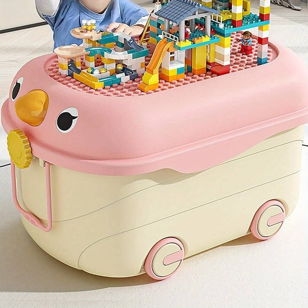 Plastic Storage Box With Building Blocks Lid