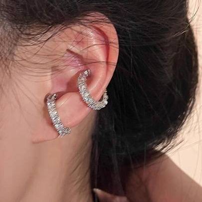 17KM Rhinestone Decor Ear Cuffs