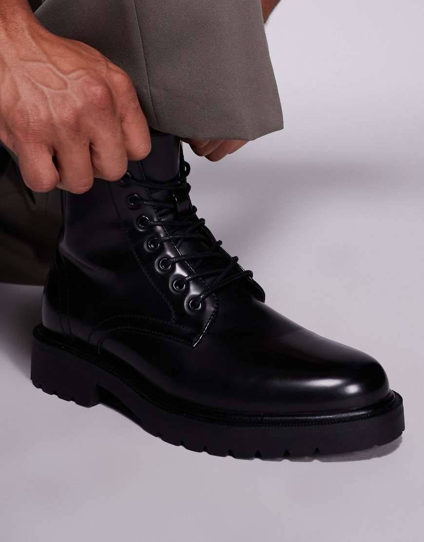 ASOS DESIGN Sorte Snørestøvler