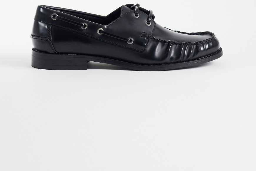 ASOS DESIGN Sorte Rynkede Sejlersko Med Snøre