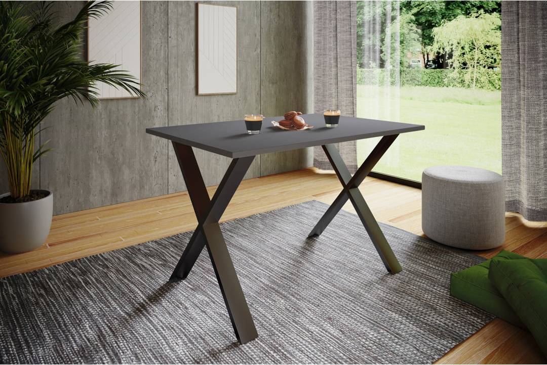 Latitude Run Rectangular Steel Base Dining Table Black Dining Table