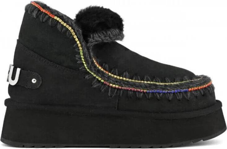 Mou Rhinestone Platform Eskimo Støvler - Sort