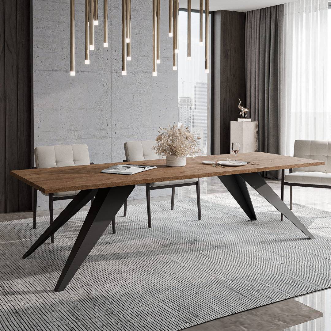 Williston Forge Extendable Rectangular Steel Base Dining Table Dining Table