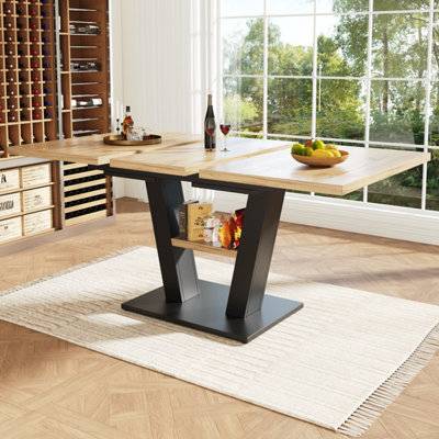 Matteo Lighting Extendable Dining Table Oak-Effect Top Dining Table