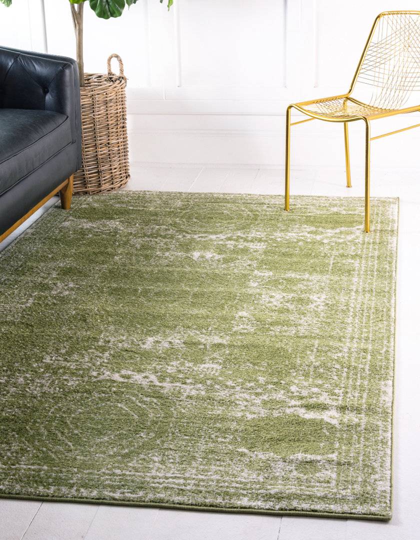 Blue Elephant Geometric Area Rug cm