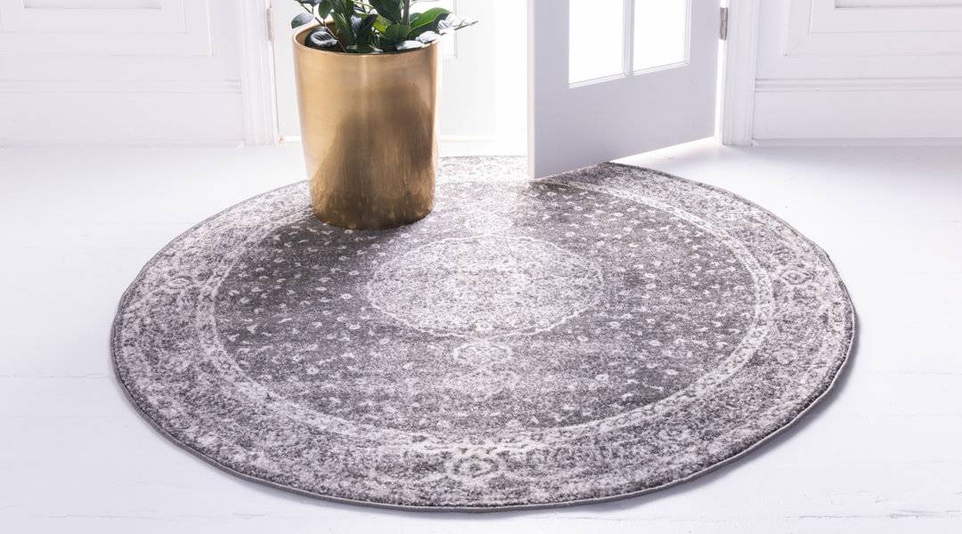 Blue Elephant Dark Rug Grey