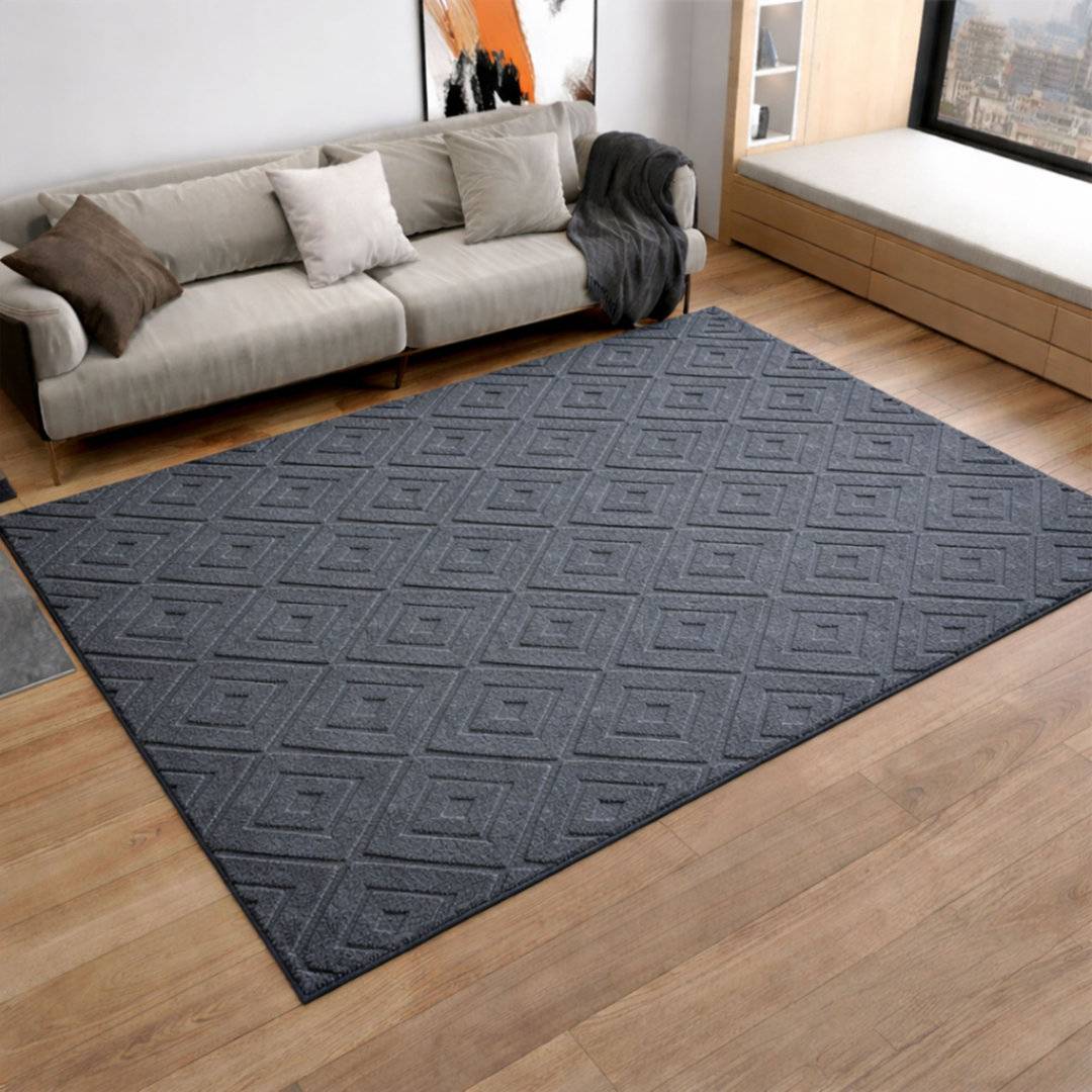 Metro Lane Geometric Area Rug Grey cm