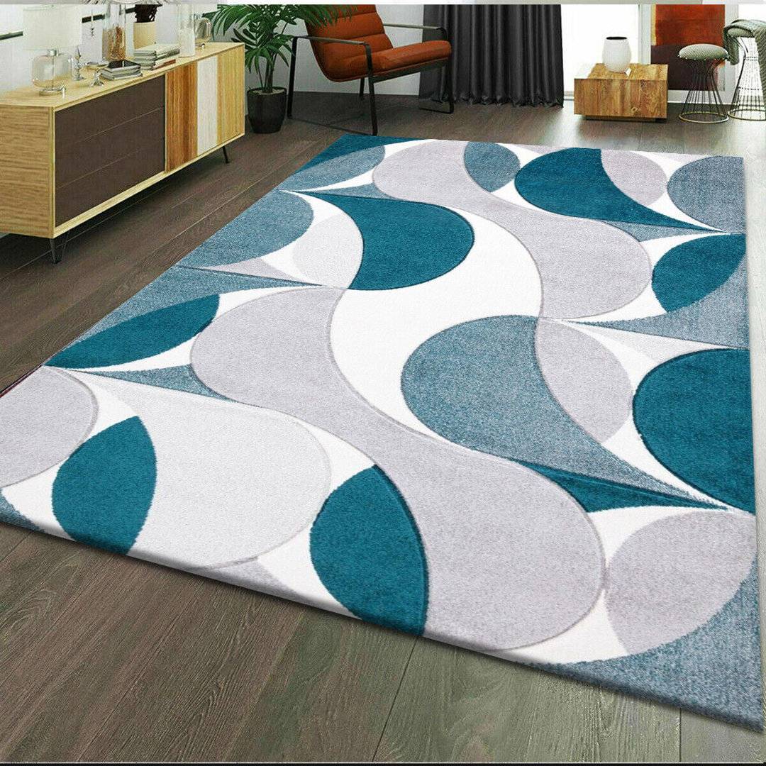 Brayden Studio Modern Geometric Area Rug Soft Machine Green cm
