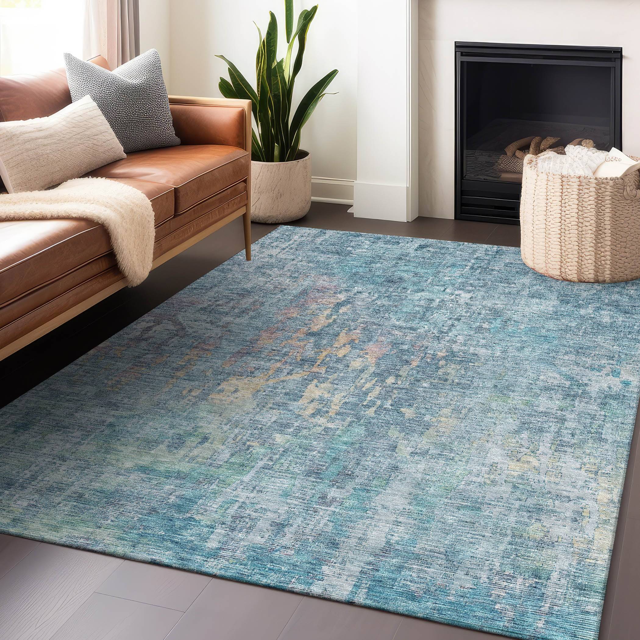 Addison Rugs Pet Friendly Area Rug 14-ft x 10-ft Blue