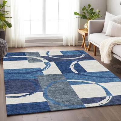 Addison Rugs Premium Washable Super Soft Modern Casual Mayfield Rug Blue