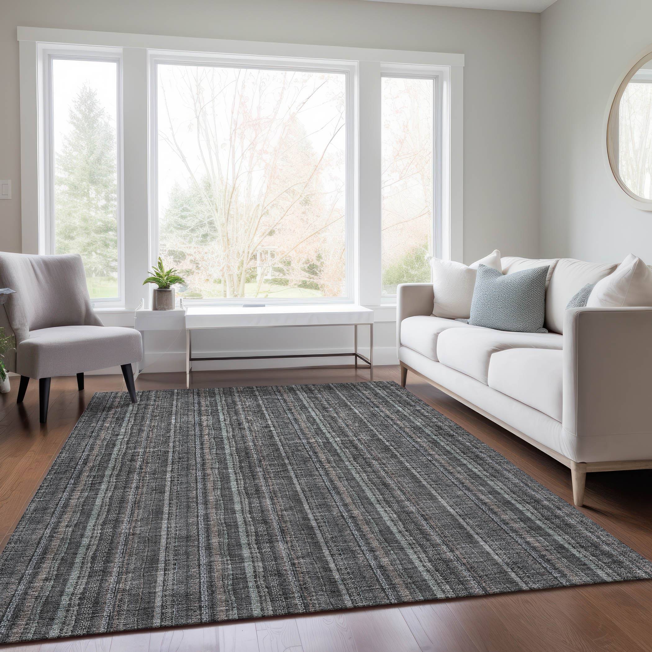 Addison Rugs Chantille ACN982GY 5-ft x 3-ft Loomed Polyester Gray Rug Gray