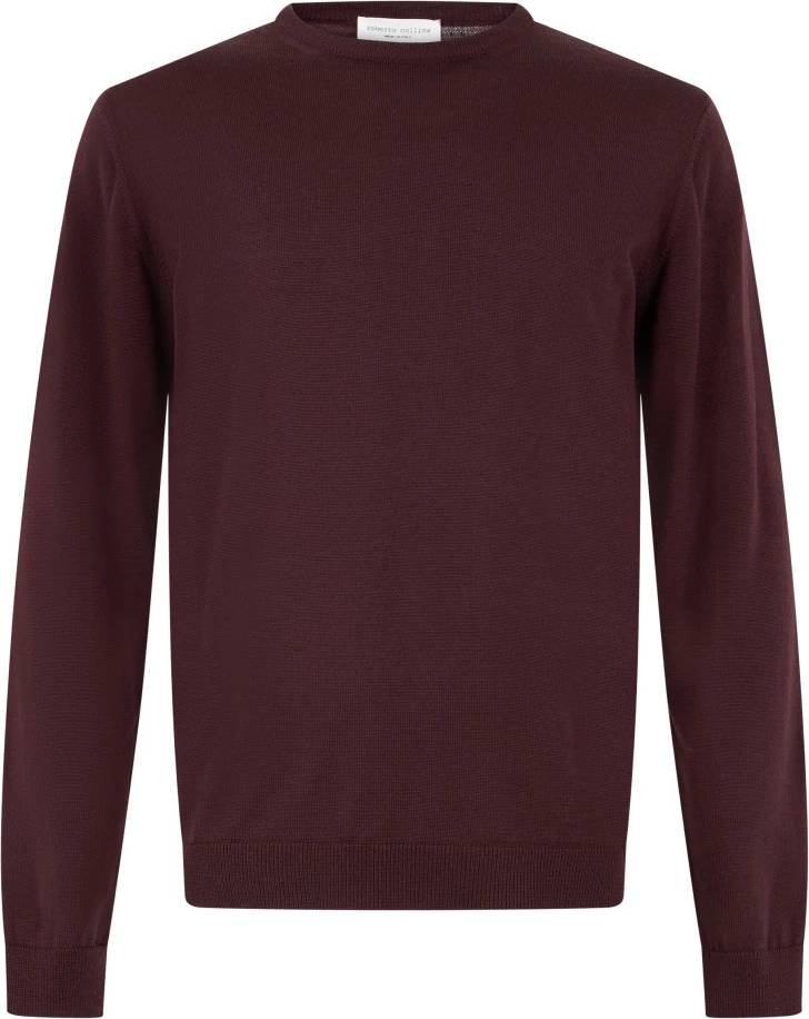 Pull Col Rond En Laine - Rouge
