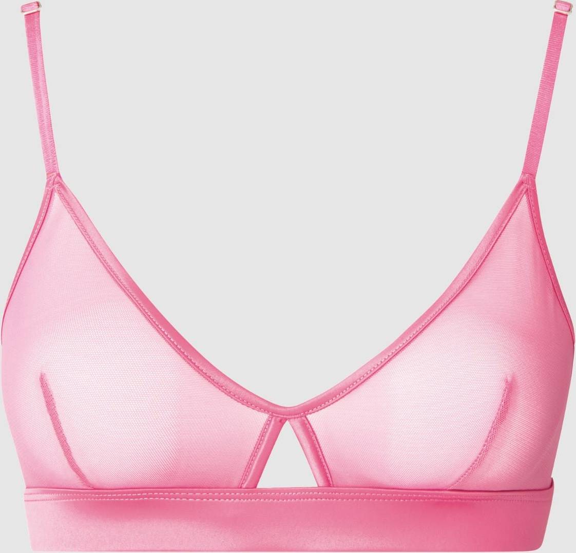 Understatement Mesh Cut-Out Triangle Bralette Candy Pink - Rosa