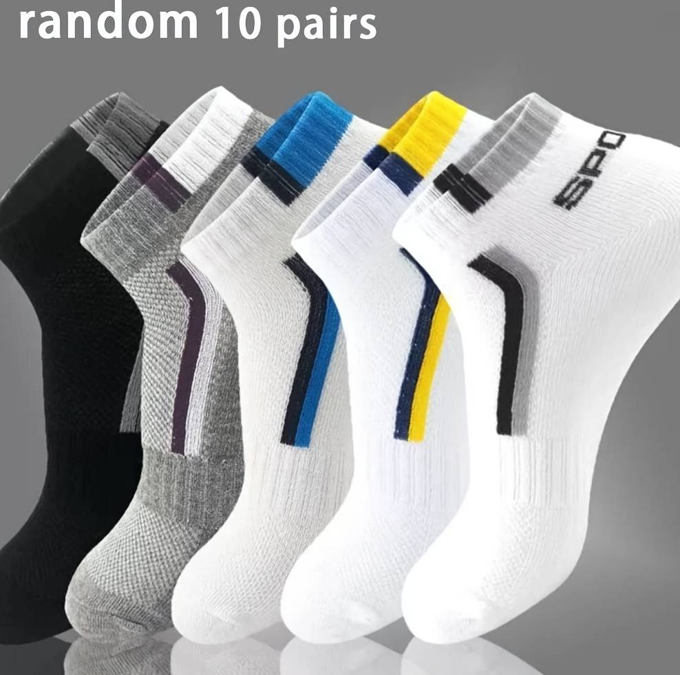 Temu Mixed Color Random Letter Ankle Socks - Spring/Summer