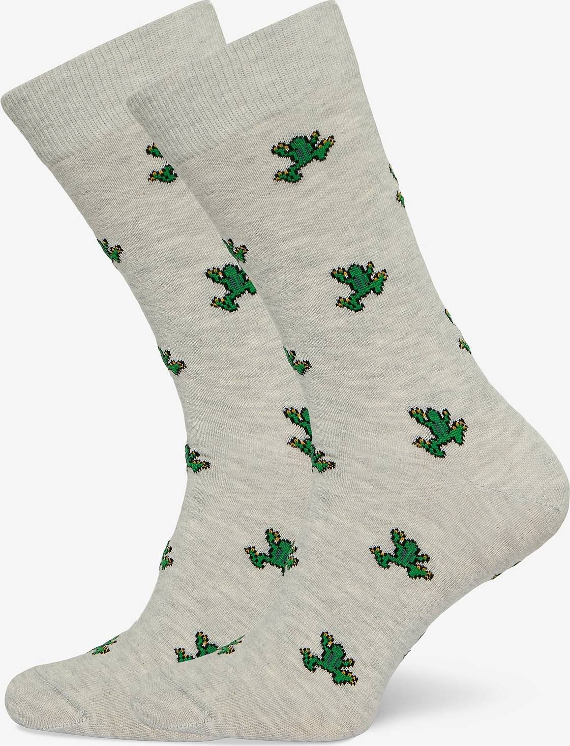 Mango Cotton Socks With Frog Pattern - Grey