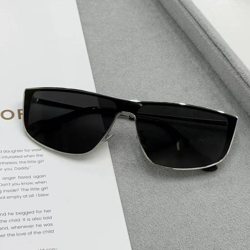 Yiran Rimless Rectangle Sunglasses Luxury Design Gray