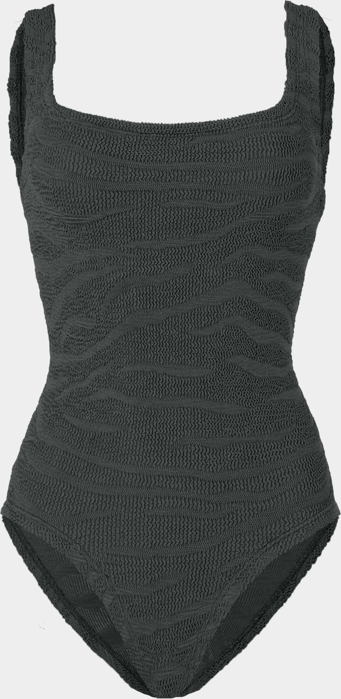 Hunza G Coverage Square Neck Swim - Zebra Metallic Graphite