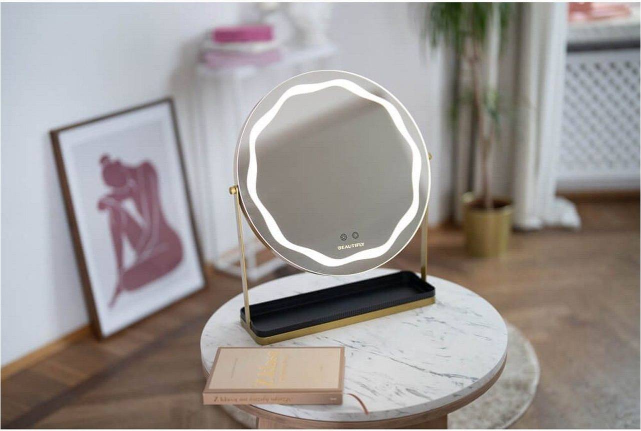Round LED Vanity Mirror - Gold