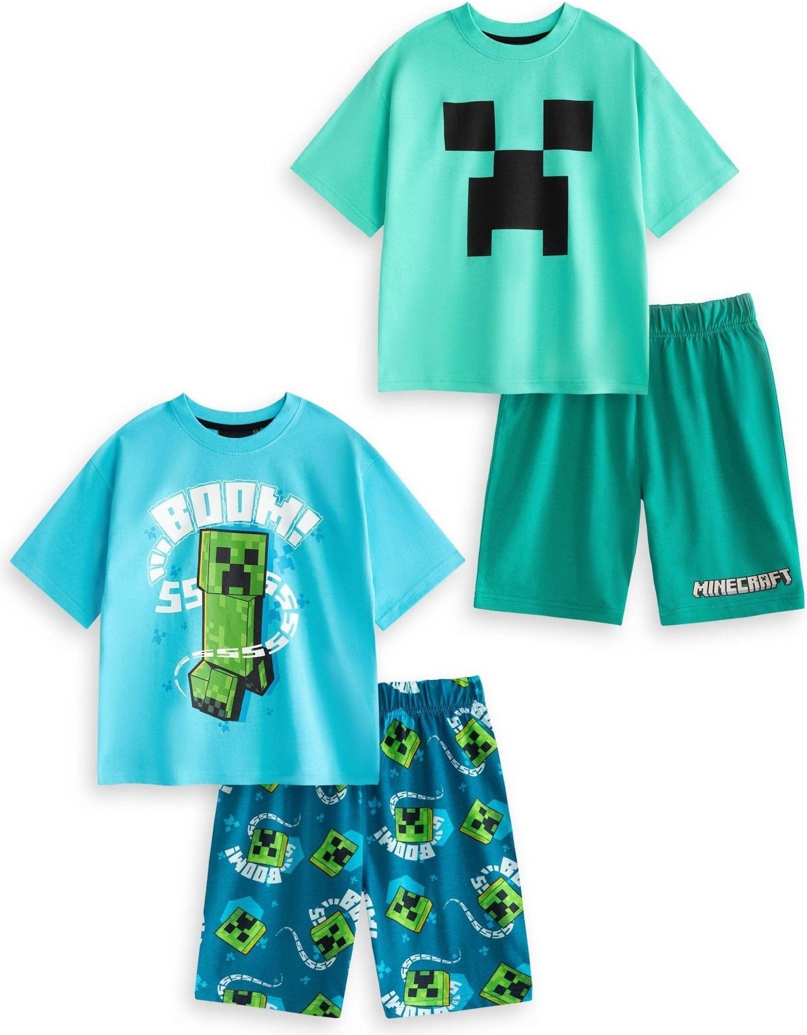 Minecraft Short Sleeve Short Leg Pyjamas Set - Blue