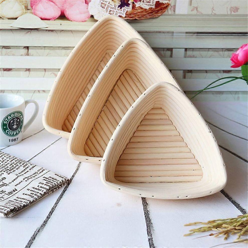 Triangular Rattan Bread Banneton Proofing Baskets 3-piece Set Proving Basket