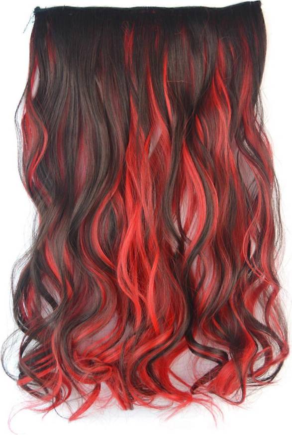 Hair extensions Clip-In Hair Extensions - Black/Red