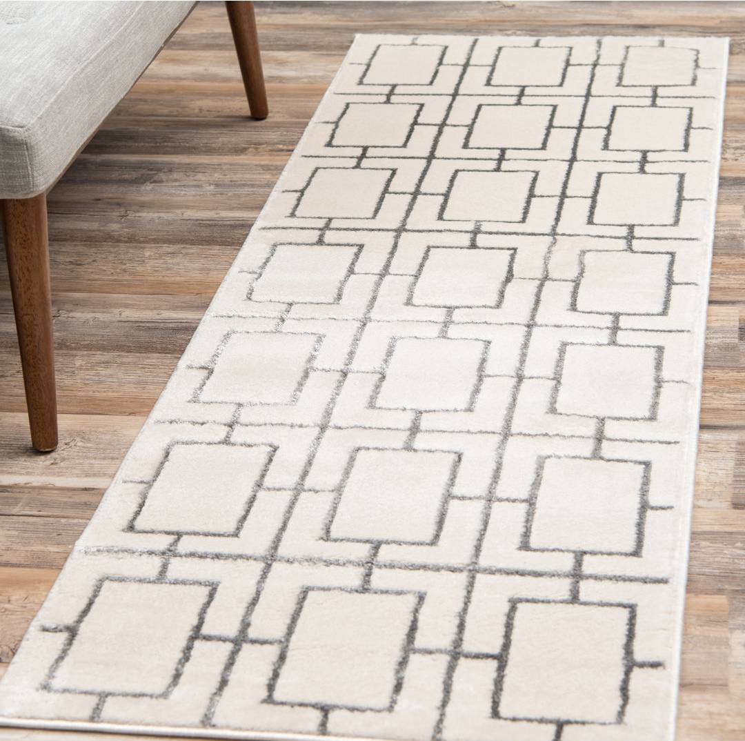 Blue Elephant Geometric Area Rug Blue cm