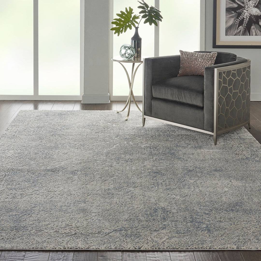 Borough Wharf Light Stain Resistant Area Rug Blue