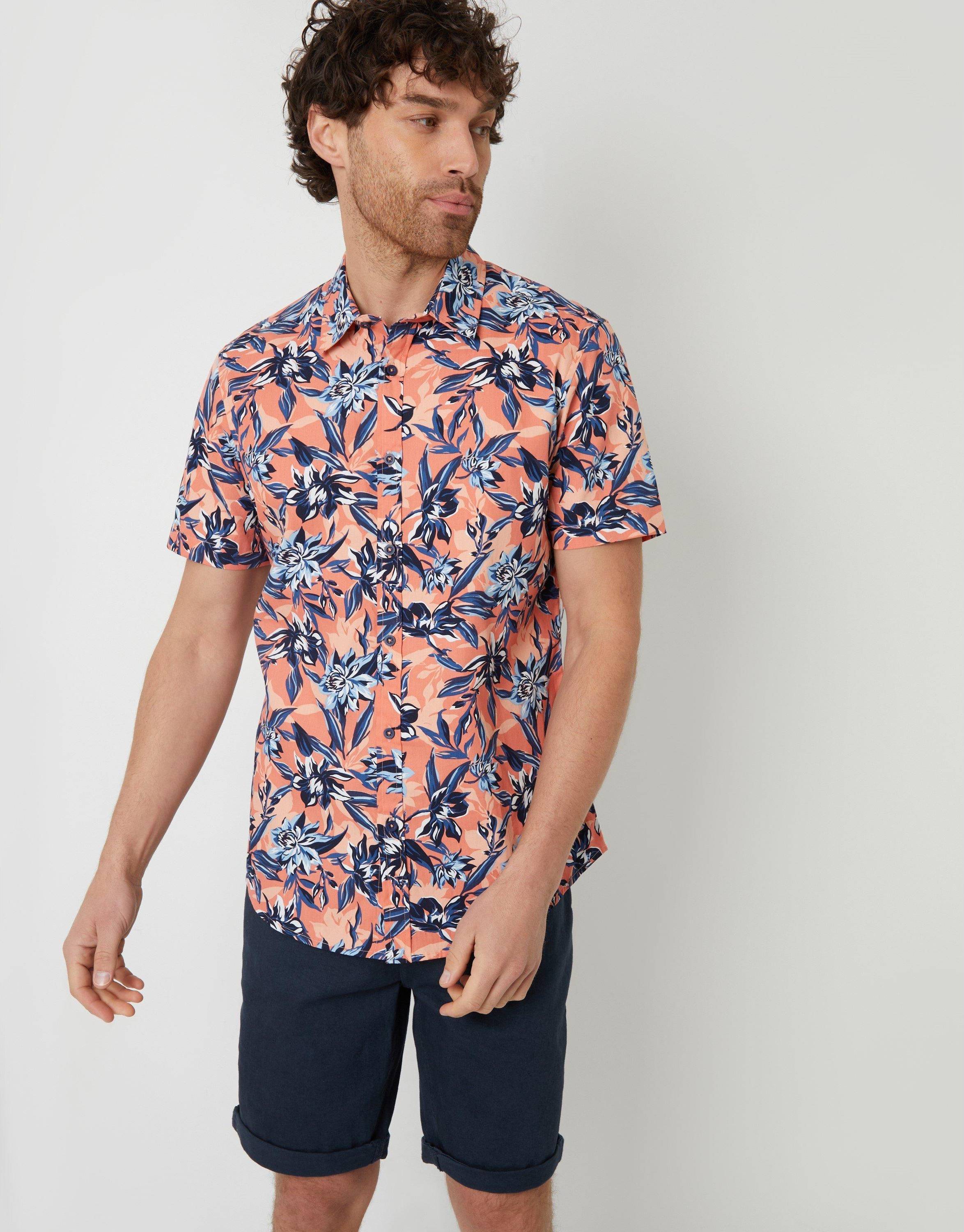Threadbare Men's Short-Sleeve Patterned Shirt