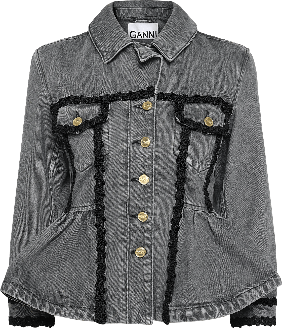 Ganni Rigid Denim Jacket - Grey