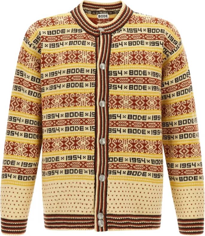 Bode Crew Neck Button Cardigan - Multicolor