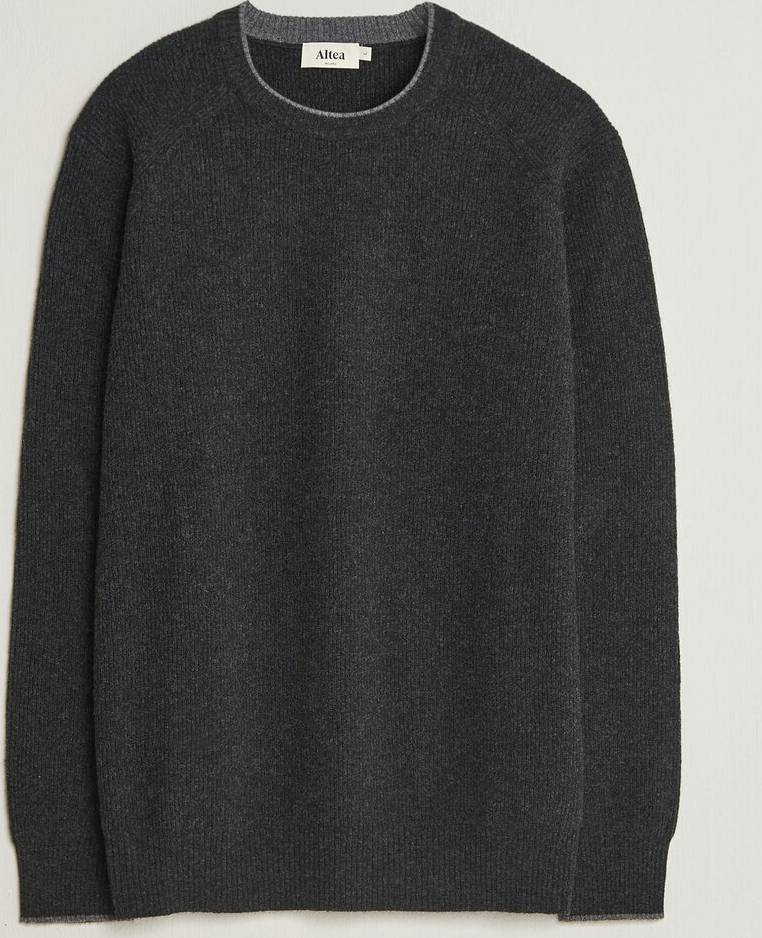 Altea Rib Wool Raglan Sweater - Charcoal