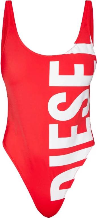 Diesel Logo Print Bathing Suit - Rouge