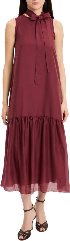 KAOS Robe Maxi Volants - Brun