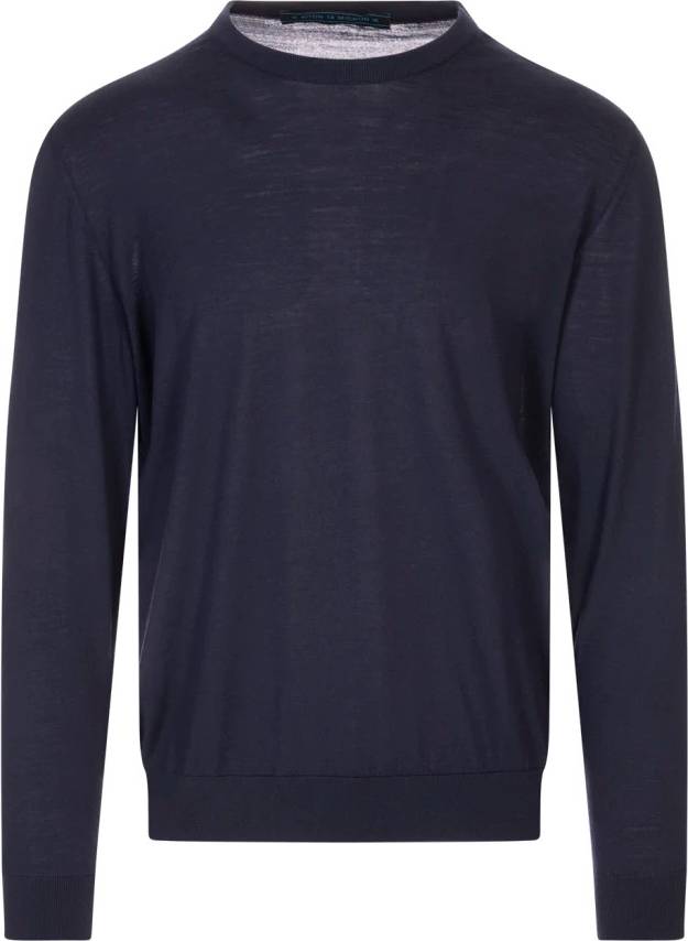 Kiton Pull Laine Col Rond Homme - Bleu