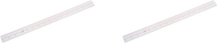 Melitt Measure Clear Plastic Straight Ruler 40 cm 16 Inches