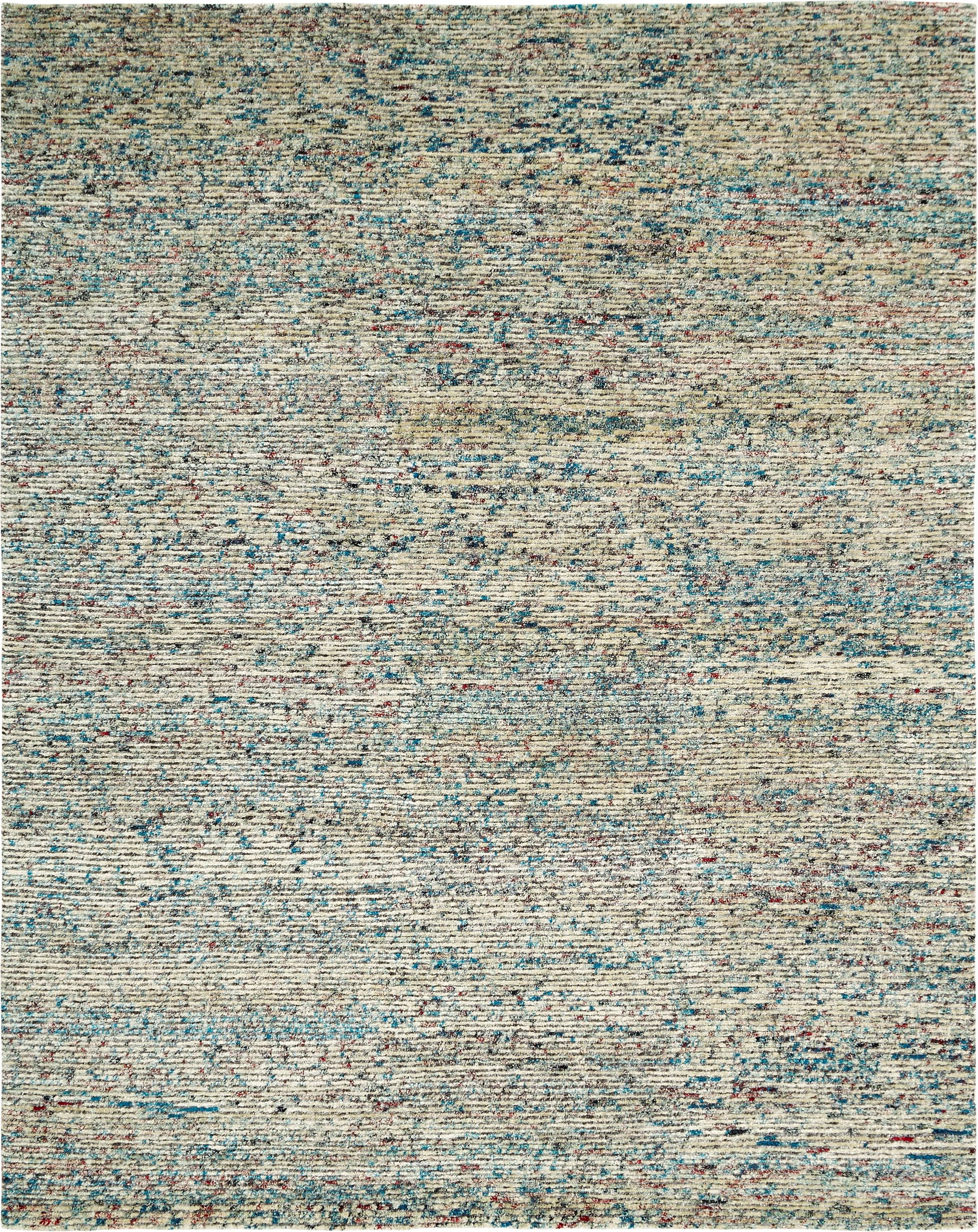 Modern Hand-Knotted Wool Viscose Rug