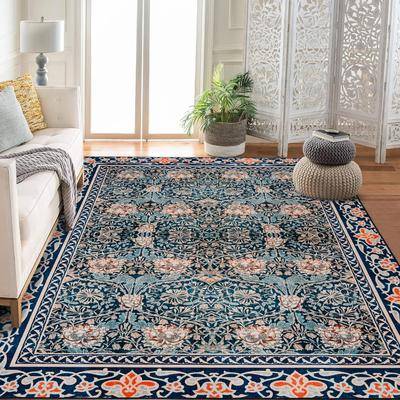 Garvee Ultra Soft Non Slip Stain Resistant Area Rug Blue